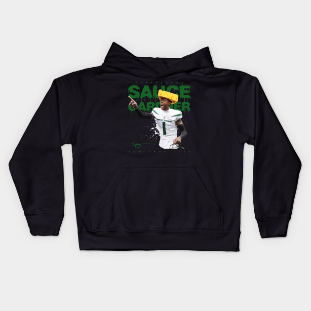 Sauce Gardner Cheesehead Kids Hoodie by Juantamad